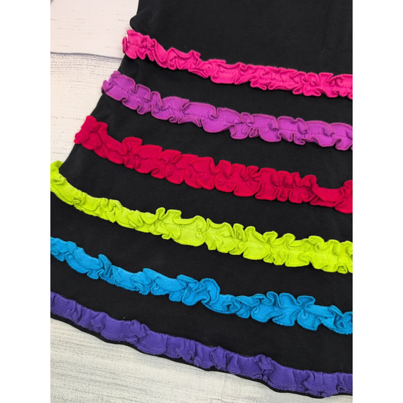 6 Hanna Andersson Black Lotsa Ruffles Dress - Picture 3 of 6